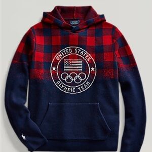 Polo Ralph Lauren Mens Large Wool Hoodie USA United States Beijing Olympic Team